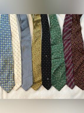 Vtg Tie Lot: Salvatore Ferragamo, Fendi, YSL, Givenchy, Valentino, Vera *AS IS*